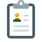 Cartoon icon of clipboard