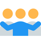 Cartoon icon of 3 friends