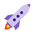 Cartoon icon of rocket
