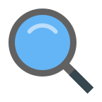 Cartoon icon of magnifying glass