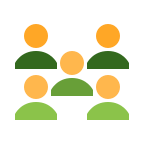 Cartoon icon of group of people